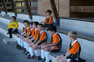 English: Young soccer team (Union Geretsberg)....